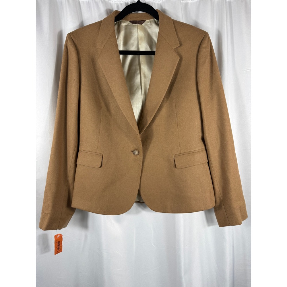 NWT VTG Cricketeer for Nordstrom‎ Hyde Park All Wool Classic Blazer Tan Size 16